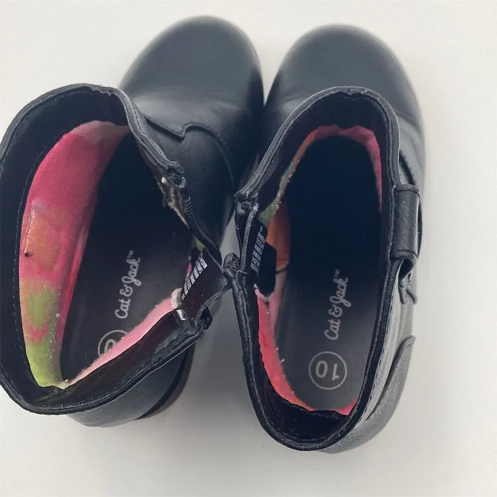 Cat & Jack Toddler Girls' Black Tiffy Ankle Booties Size‎ 10
